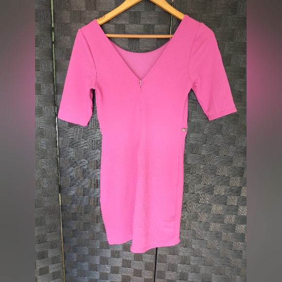 Women's Love culture fuschia midi dress with illusion 2pc zipper - Picture 8 of 9